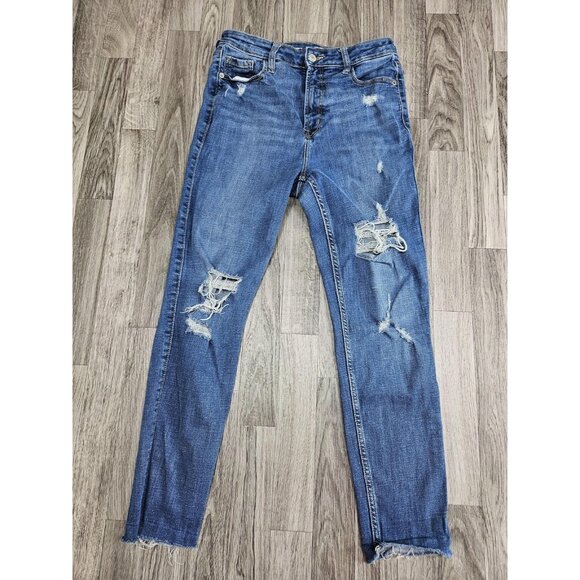 (3/$35) Old Navy Jeans Womens 6 Extra High-Rise Rockstar Super Skinny Distressed - Picture 1 of 11